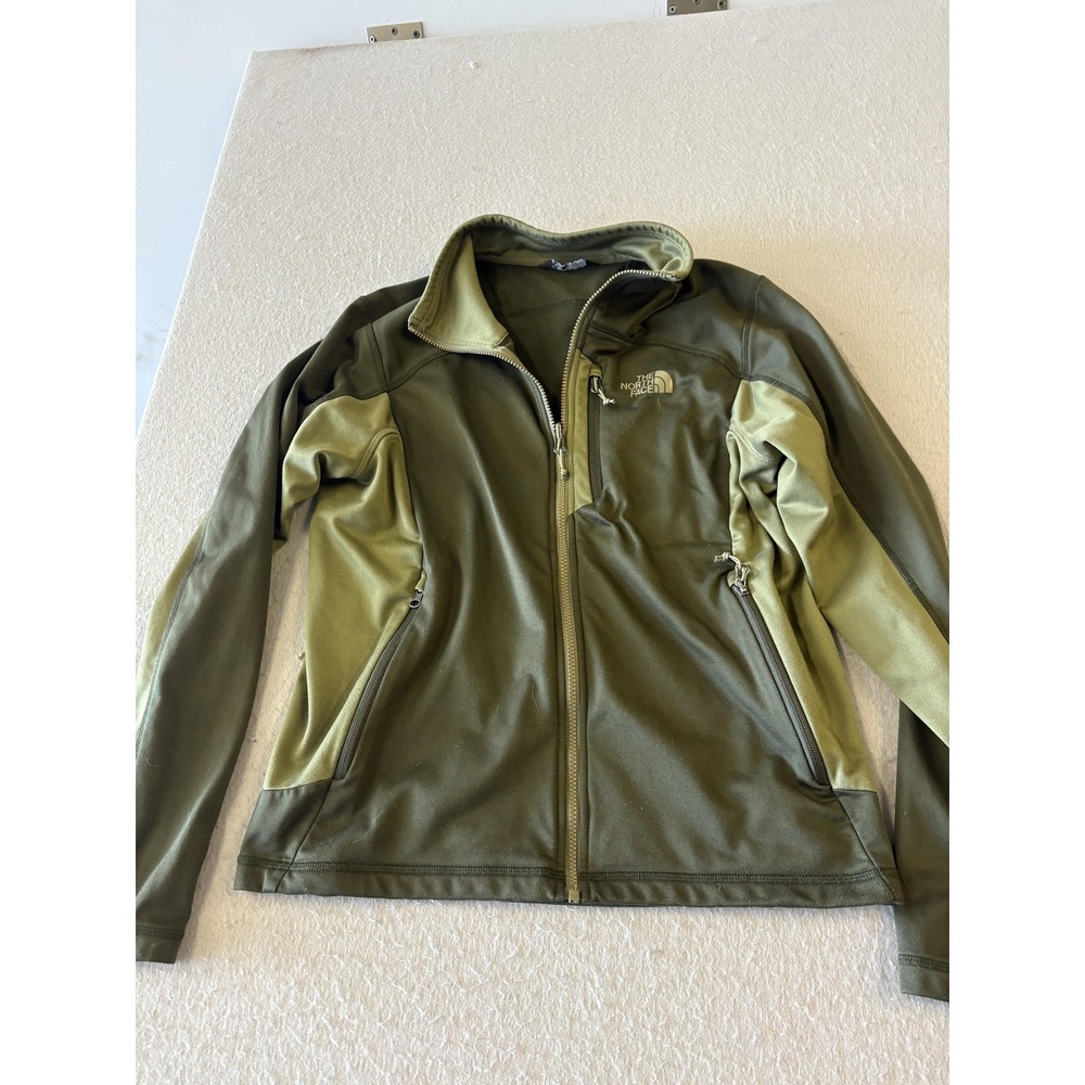 The North Face Jacket Mens Medium Green Softshell Windbreaker‎ Full Zip Hiking